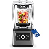 Bleou 1680W Commercial Smoothie Blender with High-Speed Blending | Quiet Smoothie Blender with 64oz Pitcher, Stainless Blades &amp; Heavy-Duty Ice Crushing for cafes, bars &amp; commercial kitchens