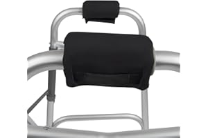 EMVANV Padded Walker Hand Grips, 1 Pair Soft Cushion Walker Hand Cove-rs Reduce Pain No-Slip Comfortable Walker Handle Grips for Wheelchair Rollator (Black)