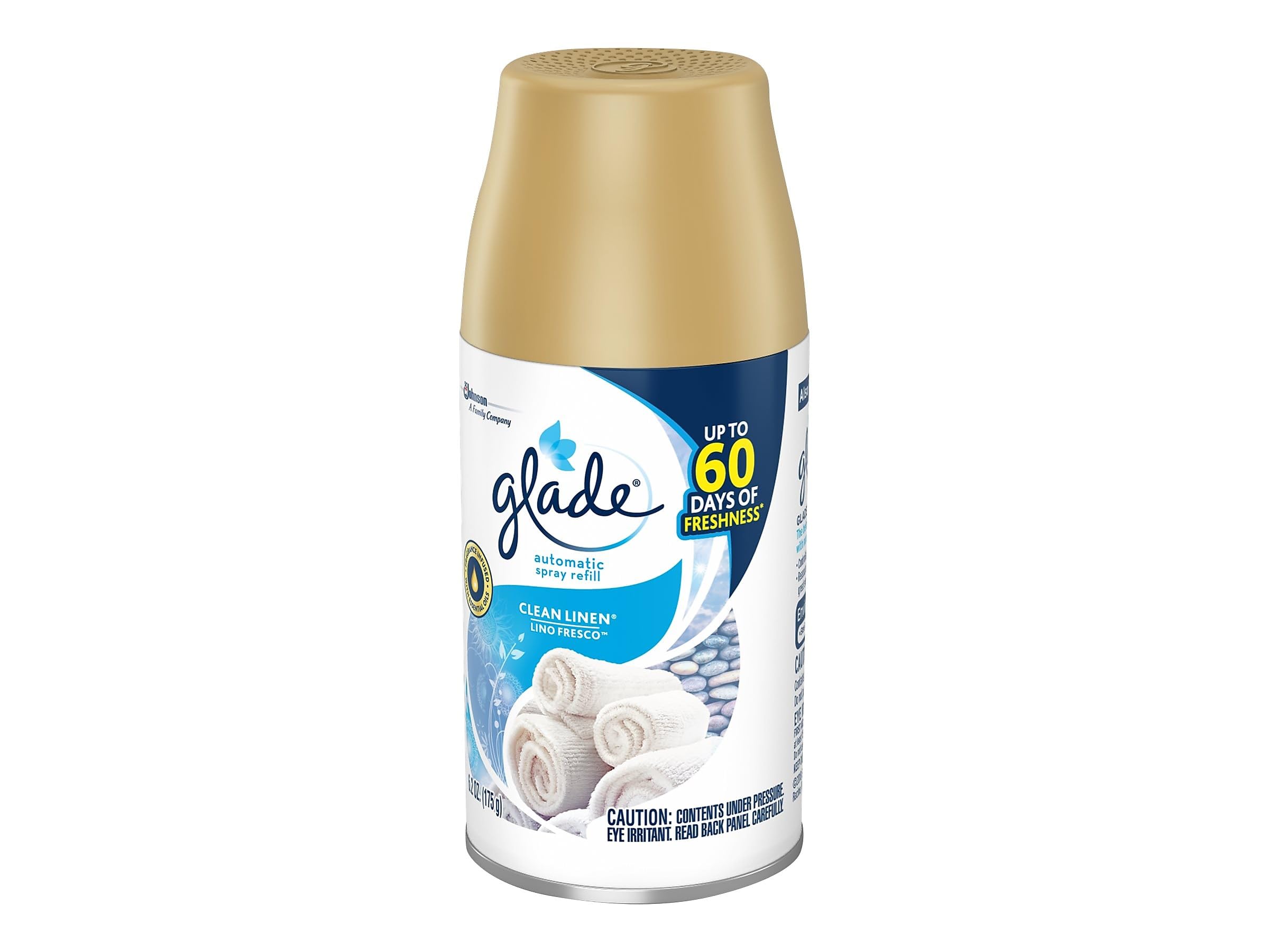 Glade Automatic Spray Refill and Holder Kit, Air Freshener for Home and Bathroom, Clean Linen, 6.2 Oz, 2 Count