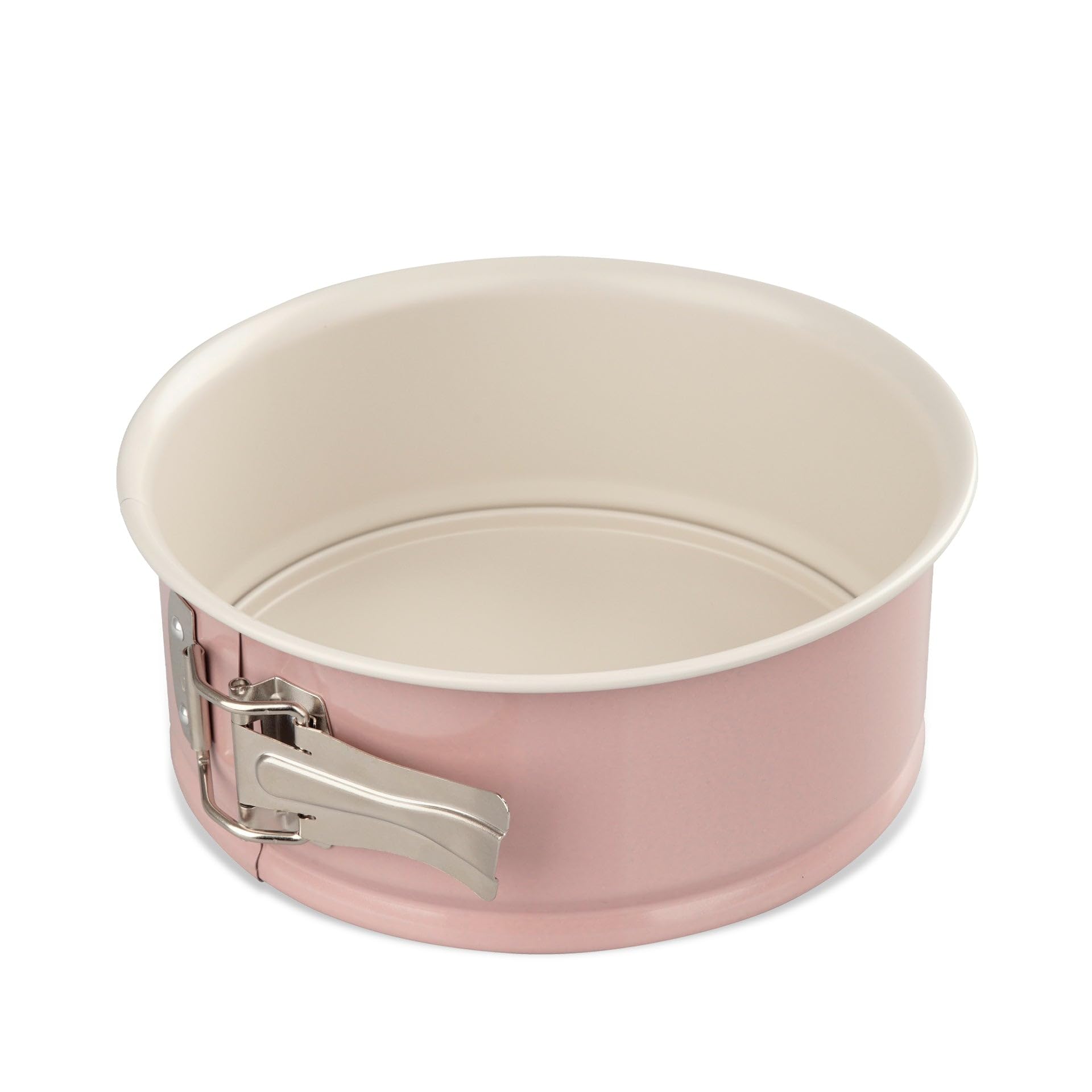 Dr. Oetker Springform Cake Tin Diameter 18 cm with Flat Base, Baking Mould with Extra High Rim from The Modern Baking Series, Retro Design, Round Cake Tin with Premium Non-Stick Coating, Pink/Cream