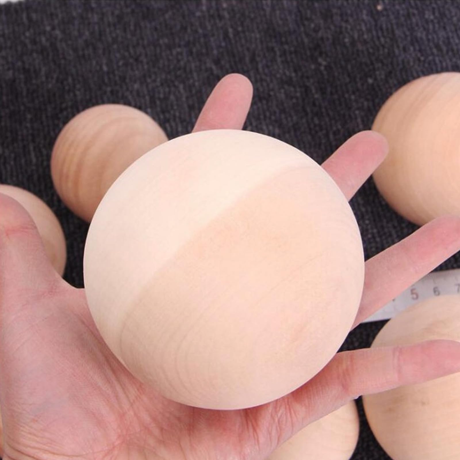 2 inch /5cm Wooden Round Ball Unfinished Natural Wood Ball DIY Decorative Balls Diameter for Arts and Crafts, 5PCS