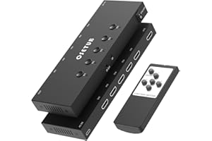 OSETUB 4K@60Hz 5 in 1 Out HDMI Switch, 5 Port HDMI Switcher Selector Support HDR10 & HDCP 2.2 & Full 3D with IR Remote Control Compitable with Nintendo Switch,Xbox PS5/4,Fire Stick,Roku,Apple TV for Gaming