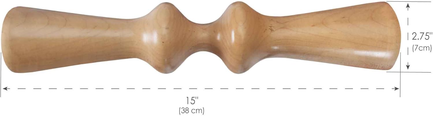 EARTHLITE Wooden Massage Back Roller - Deep Therapeutic Massage Tool, Back Pain Relief & Trigger Point Release (15”): Health & Personal Care