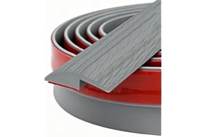 Tintvent Carpet Floor Transition Strip, Self-Adhesive Carpet to Tile Transition Edging Trim Suitable for Door Threshold/Wood Floor, Cover Height Within 5mm – Gray(10Ft)