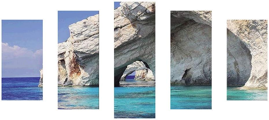 DIY 5D Diamond Painting Kit,5 Panels Painting Cross Stitch Full Drill Crystal Rhinestone Embroidery Pictures Arts Craft Canvas for Home Wall Decoration Gift,Magnificent Scenery