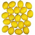 20 pcs Fake Lemons Decorations Faux Fruits Artificial Yellow Lemons for Lemon Wreath Garland Lemonade Party Kitchen Table Summer Spring Décor Fruit Bowl Vase Fillers Photography Props