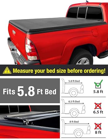 Motors Tri Fold Soft Tonneau Cover 04 07 Chevy Silverado Gmc Sierra Crew Cab 5 8 Ft Bed Truck Bed Accessories