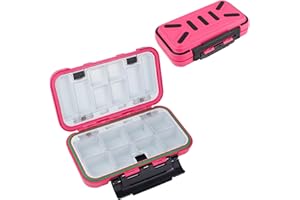 KEESHINE small tackle box, mini pocket portable fishing tackle box organizer, double sided plastic organizer box, travel storage containers for vest casting fly fishing