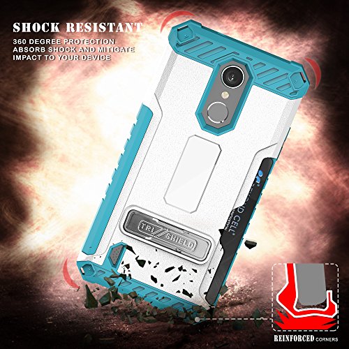 LG Aristo, Phoenix 3, LG Fortune, LV3, LG K8 2017, Risio 2, Rebel 2 LTE Case, Trishield Durable Phone Cover With Detachable Lanyard Loop And Built in Kickstand Card Slot - Parasailing