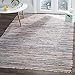 SAFAVIEH Rag Rug Collection Area Rug - 6' x 9', Grey & Multi, Handmade Boho Stripe Cotton, Ideal for High Traffic Areas in Living Room, Bedroom (RAR121M)