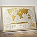 Detailed Scratch Off World Map with Push Pins - 24 x 35 in - Thousands of Cities Marked - Made in Ukraine by 1DEA.me