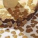 Ling's moment Confetti Hearts Christmas Decorations for Wedding Table Confetti Festival Items & Party Props, Gold Glitter Confetti - DIY Kits, 100pcs of 1