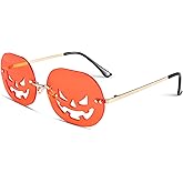 GLARDEFE Halloween Pumpkin Sunglasses for Women - Rave Prom Party Festival Sun Glasses