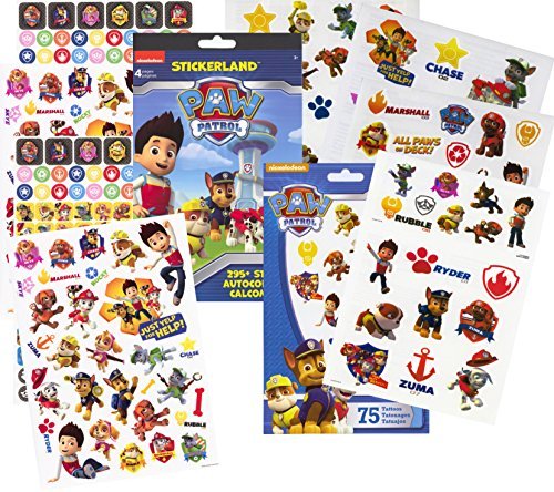 PAW Patrol Stickers & Tattoos Party Favor Pack (295 Stickers & 75 Temporary Tattoos) by Stickerland