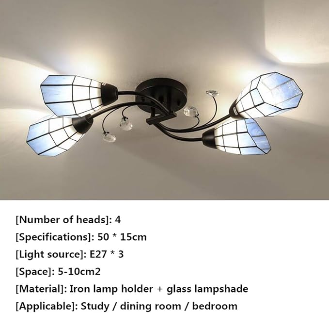 Tiffany Style Ceiling Lights Flush Mount, Vintage Stained