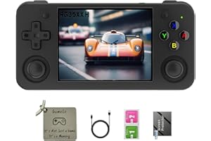 GAMELO RG35XX H, Anbernic Retro Handheld Gaming Console with 64GTF Card, Dual Joystick Design 3.5-inch HD Screen Lasts up to 8 Hours High-Capacity Battery for Better Experience (64G Jet)