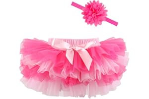 HOOLCHEAN Baby Infant Girls Fluffy Soft Tutu Skirt (Skort) and Headband Suit