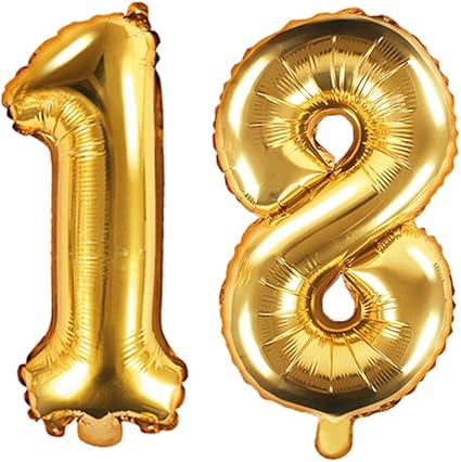 Ballon Xxl En Aluminium Chiffre 18 En Or Ballon D Anniversaire Pour 18e Anniversaire Numero D Annee Age Decoration Pour La Majorite Des Annees Amazon Fr Cuisine Maison