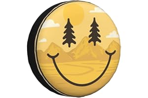 REVENEVER Spare Tire Cover for RV SUV Car Funny Yellow Smile Print Waterproof Dustproof Tire Cover for JP Camper Travel Trailer Truck