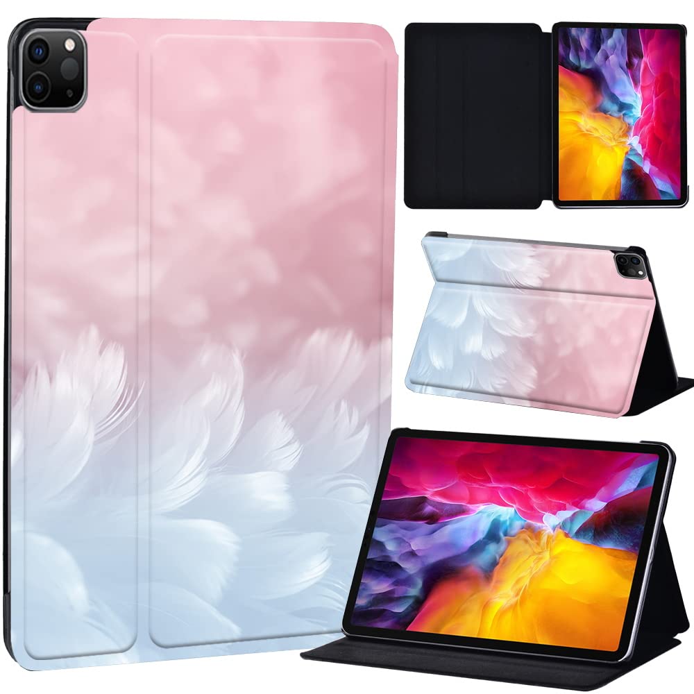 PU Leather + hard shell Ultra slim lightweight Folio Flip Tablet Stand Smart Cover Case Fit iPad Air 4 10.9" (2020) / iPad Pro 11" (2018 2020 2021) (soft touch feather)