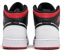 Big Kid's Jordan 1 Mid White/Gym Red-Black
