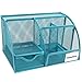 Annstory, Home Office Mesh 1- Drawer Tray Desktop Organizer with 6 Compartments, Blue