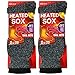 USBingoshop 2 Pairs Men's Heat Thick Insulated Wool Winter Thermal Socks 10-13 (2PK-Black-HS1)