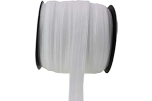 White Fold Over Elastic 5/8 Inch 15mm Wide Bands for Sewing 40 Yards - Headbands Ribbon Straps Trim for Baby Girls Hair Bow D