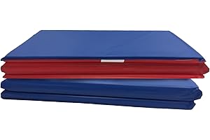 KinderMat, 5/8" Thick, 4-Section Rest Mat, 45" x 19" x 5/8", Red/Blue, Great for School, Daycare, Travel, and Home, Made in The USA