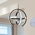 Kinglong Matte Black Pendant Light Fixtures Kitchen Island,Farmhouse Modern Led Chandelier Dimmable Adjustable Metal Ceiling Hanging Lamps for Dinning Room,Bedroom,Corridor,Bathroom,4000k