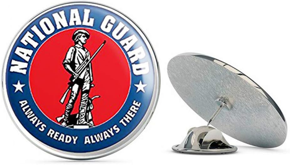 NYC JewelersRound National Guard Always Ready Always There Seal (Logo Insignia Army) Metal 0.75" Lapel Hat Pin Tie Tack Pinback
