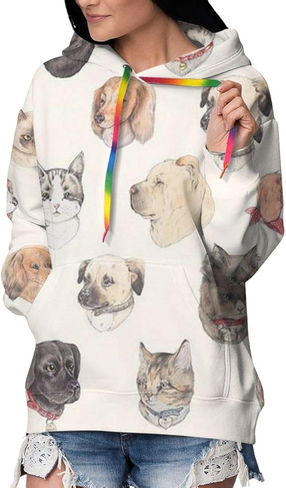 Amazon Co Jp 動物 パーカー レディース トレーナーパーカー おしゃれ プラスベルベット 厚くする フーディ 長袖 フード付き ポケット付き カジュアル プルオーバー パーカー 服 ファッション小物