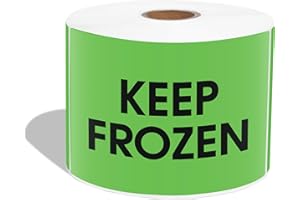 3" X 5" Keep Frozen Shipping Stickers (500 Labels, 1 Roll) Water-Resistant Temperature Handling and Packing Labels with Perma