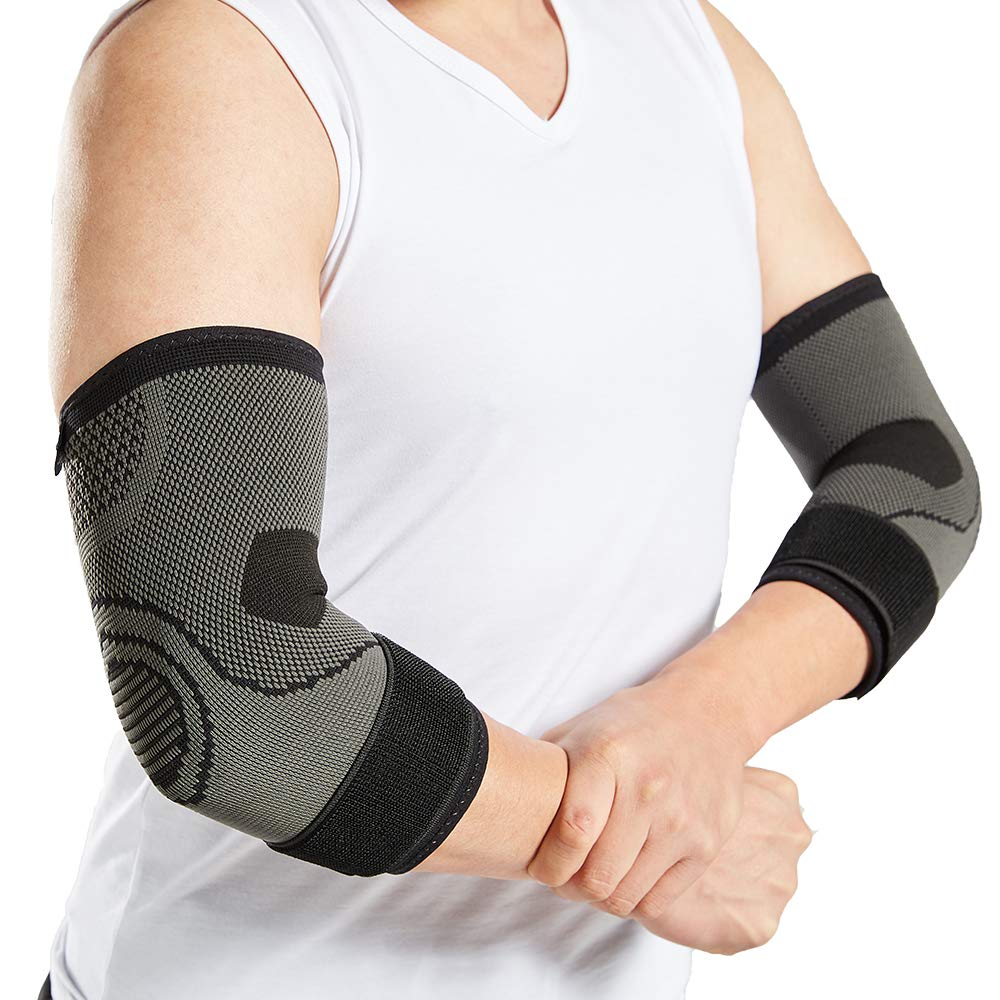 Elbow Brace with Strap for Tendonitis 2 Pack, Tennis Elbow Compression Sleeves, Golf Elbow Treatment: Industrial & Scientific