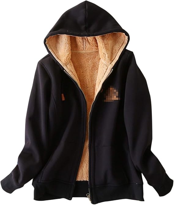 Z&A Women's Thick Sherpa Lined Zip Up Hoodie Hooded Sweatshirt Jacket