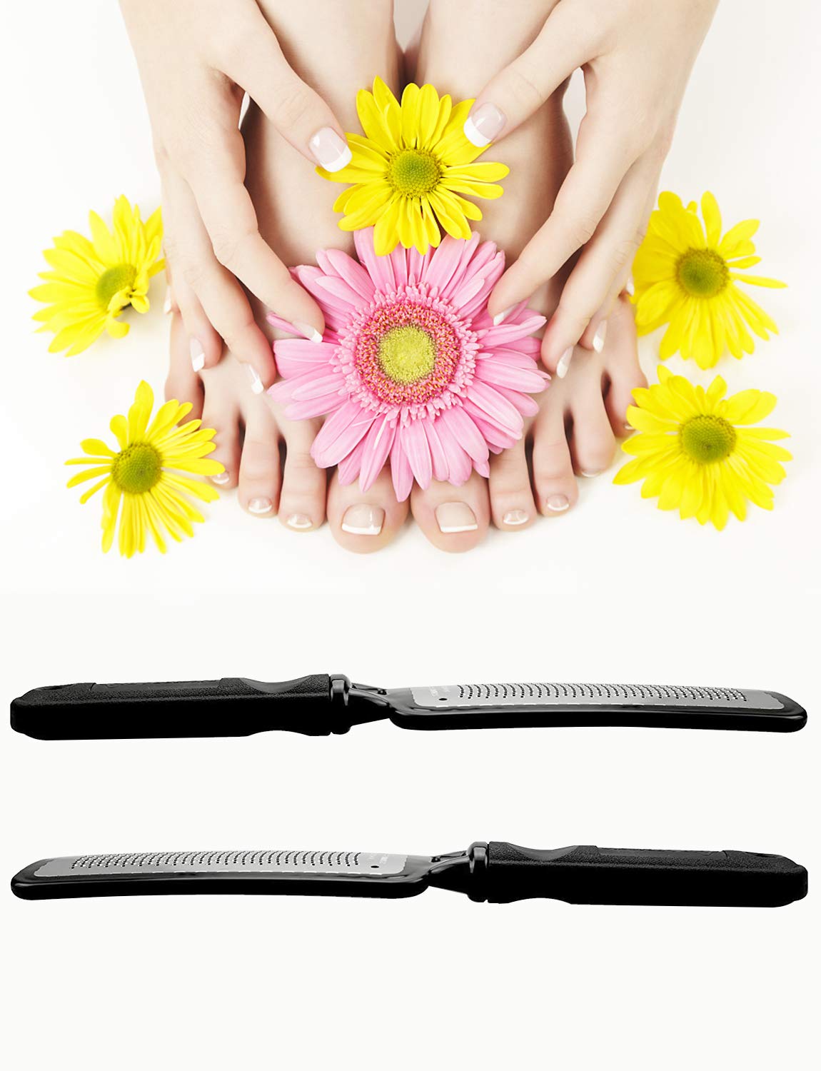 Colossal Foot Rasp Foot File and Callus Remover, 3 in 1 Foot Care Pedicure Set Tool for Hard Skin Cuticle Remover, Can be Used on Both Wet and Dry Feet, Surgical Grade Stainless Steel File: Beauty