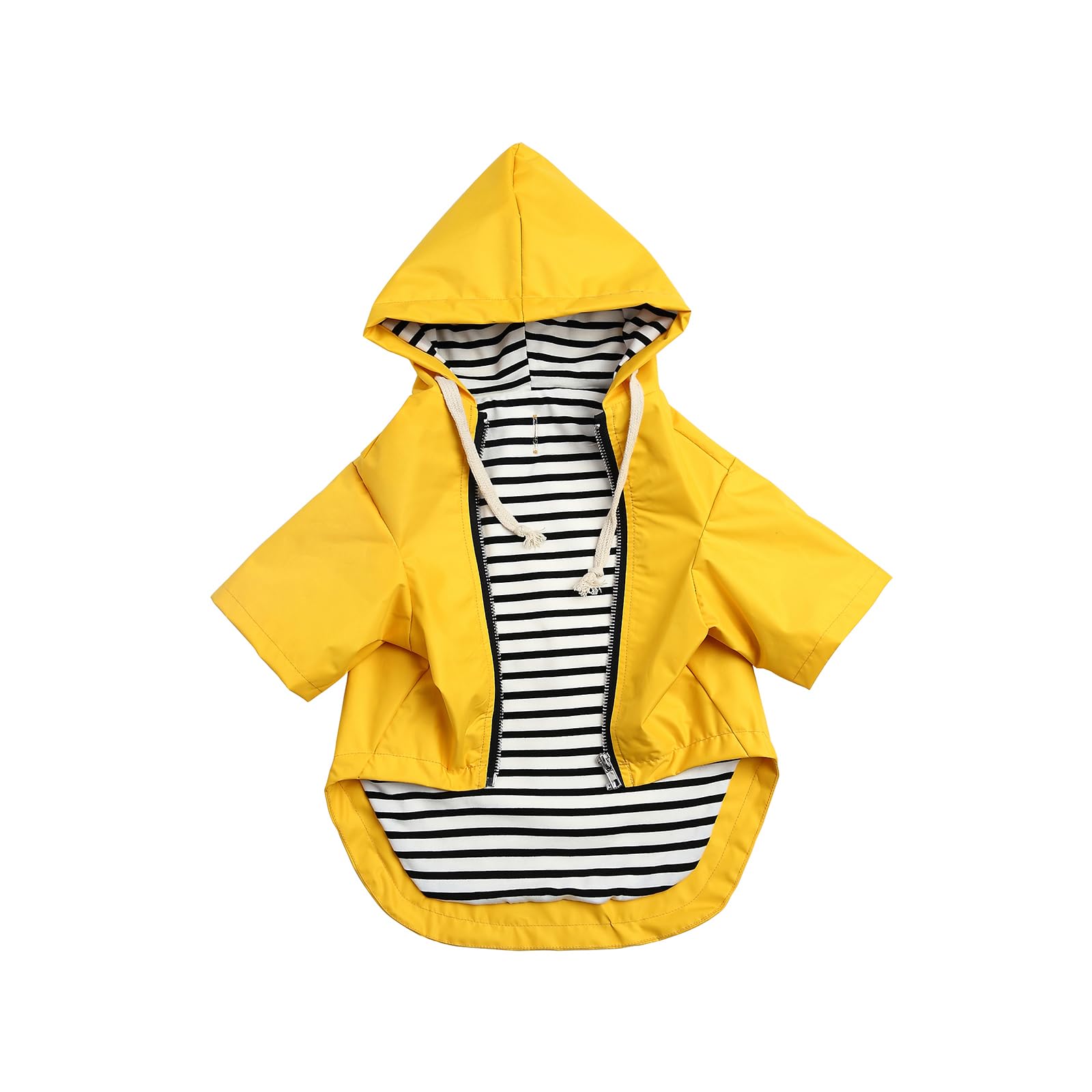 Dog raincoats waterproof dog coats with legs for small medium breeds zip closure storage pocket harness hole - Yellow - XXL
