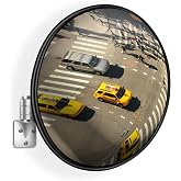 Convex Traffic Mirror - 32'' Outdoor and Indoor Driveway &amp; Security Parabolic Safety Mirror, Acrylic Convex Mirrors for Garage, Retail Stores, Warehouses, Office and High-Traffic Areas