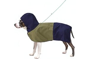 Aokown Dog Raincoat, Waterproof Dog Rain Jacket with Hood, Rain Coat for Medium Dogs with Leash Hole, Raincoat Extended Dog Poncho Coverage to The Leg, Easy On/Off Rainwear Blue, M
