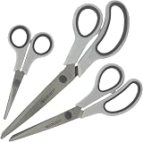 Westcott Easy Grip Scissors Set of 3 Grey Durable Stainless Steel Blades view 1