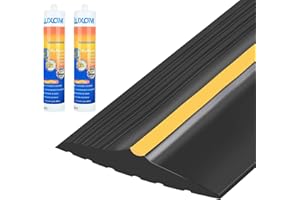 16.5FT Garage Door Bottom Threshold Seal Strip with 300ml Black Adhesives, Universal Rubber DIY Bottom Floor Threshold Seal, 