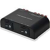 A ADWITS 2-Channel Speaker Switcher Selector Box with Terminal Claps 150W RMS per Channel, Black