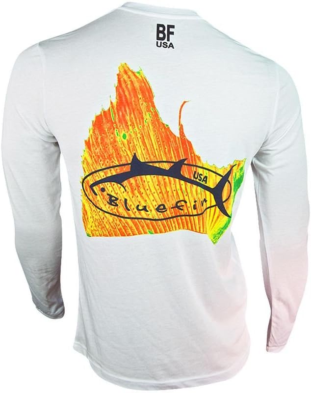 Bluefin Solar Sailfish Tail Long Sleeve Shirt - White - Medium