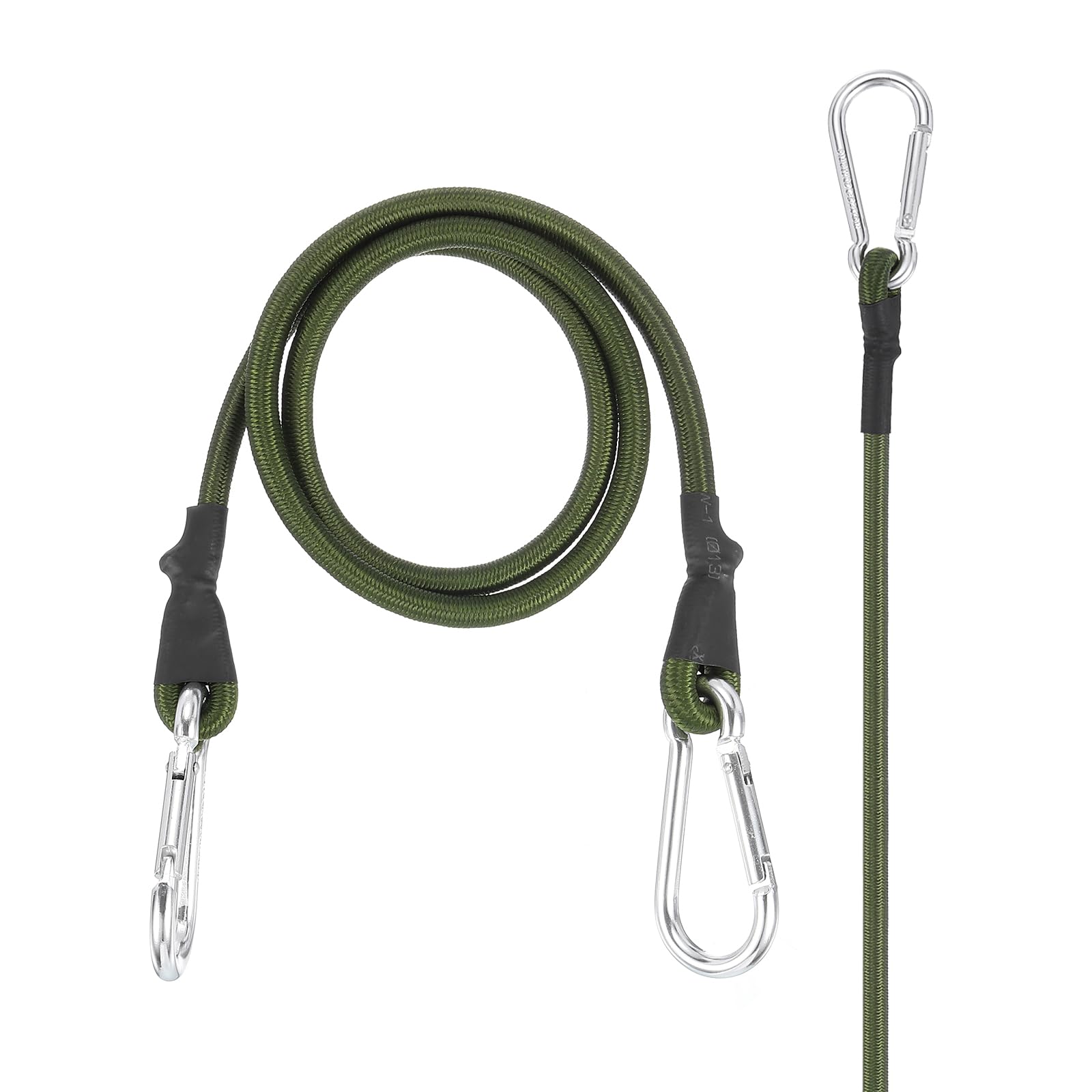 PATIKIL 35.4 Inch Bungee Cords with Hooks, 2 Pack Heavy Elastic Straps Bungee Rope with Dual Aluminum Alloy Hooks for Camping Luggage Rack Bike Cargo Tent, Green