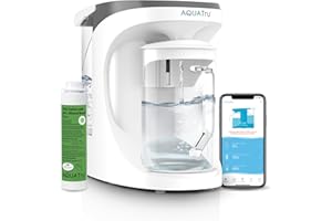 AQUA TRU AquaTru Carafe Smart Alkaline Countertop Water Purifier | App-Connected 4-Stage Reverse Osmosis System with Glass Carafe Removes Forever Chemicals, Lead & Fluoride | Adds Minerals | No Plumbing
