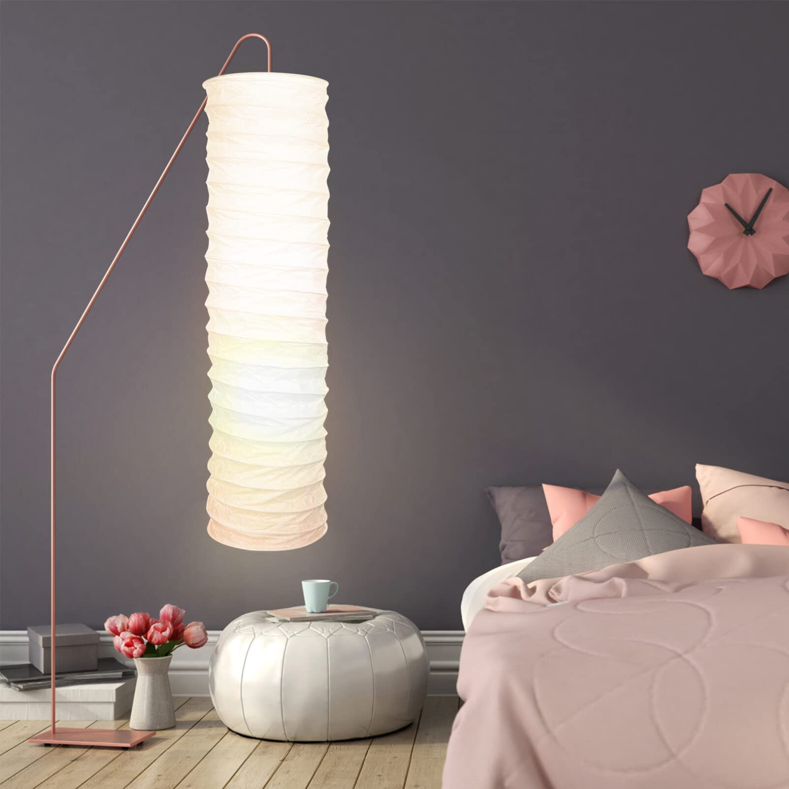 Paper Floor Lamp Shade Cover Standing Lampshade Home Hotel Lampshade Bedroom Light Accessory 37. 34X8. 65X8. 65 in