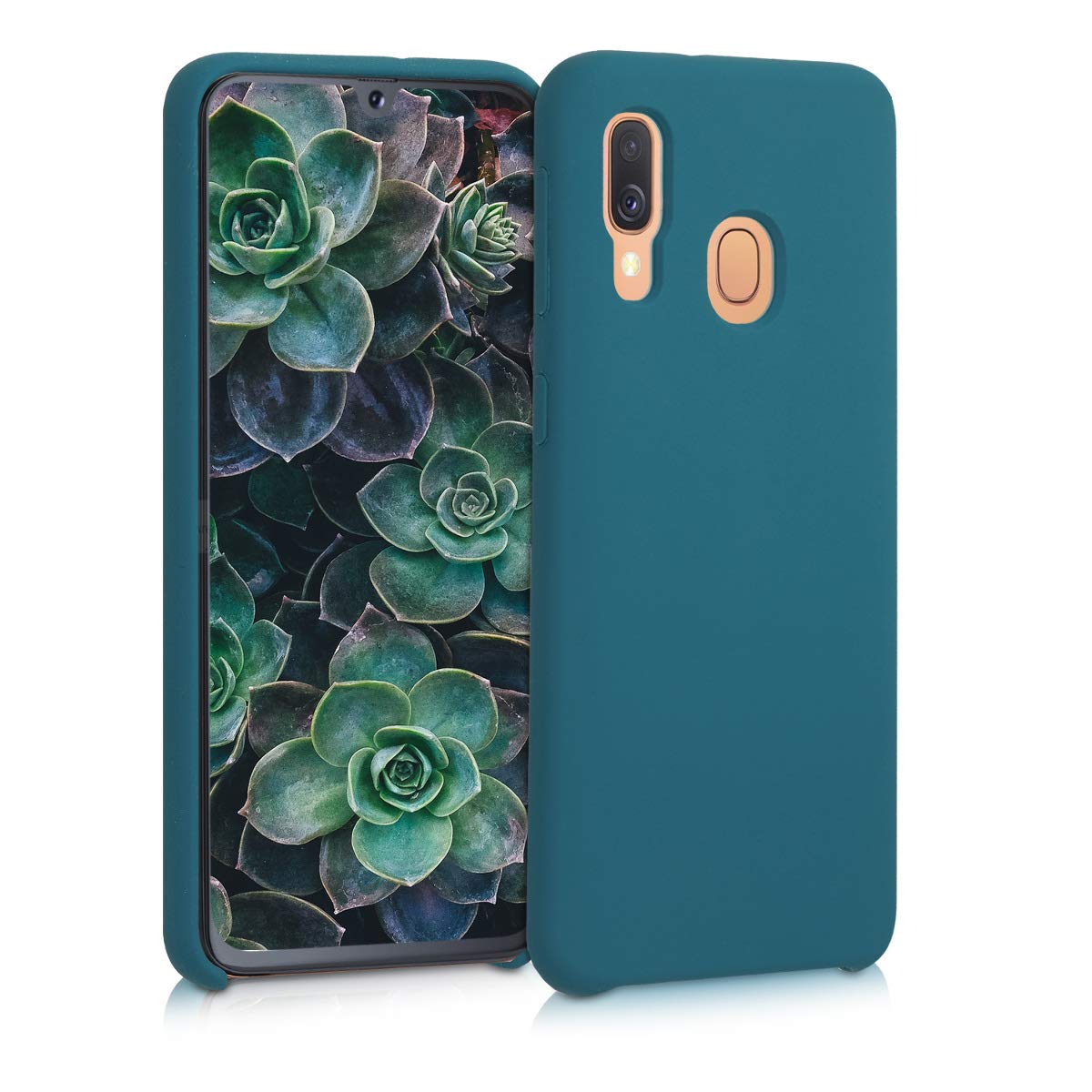 kwmobile Case Compatible with Samsung Galaxy A40 Case - TPU Silicone Phone Cover with Soft Finish - Teal Matte