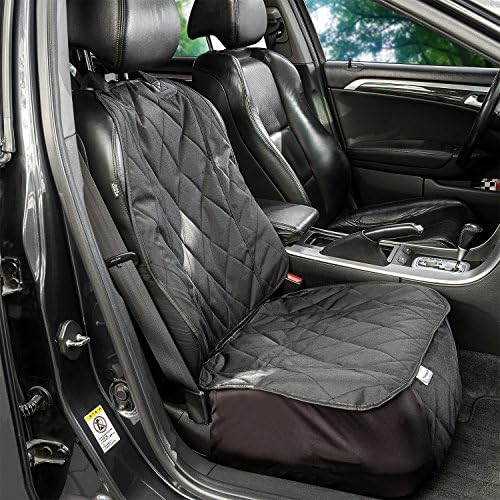 Pauraque Pet Front Seat Cover for - Cars, Trucks &amp; SUVs,Dog Front Seat Cover Protector - Black, WaterProof &amp; Nonslip Backing