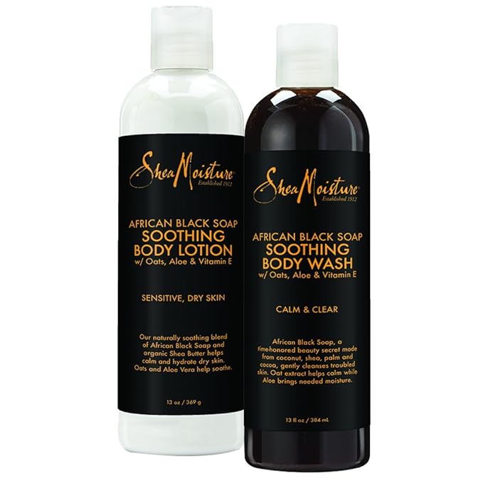 Buy Shea Moisture African Black Soap Body Wash and Body Lotion with