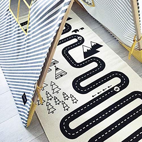 Sodoop Baby Play Mat,Cartoon Print Adventure Crawling Children's Game Pad, City Street Map Learning Carpet, Boy Girl Kindergarten Bedroom Play Room Classroom Safe Area for Kids Have Fun - Thumbnail 6